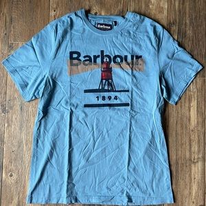 NWOT light blue Barbour mens tshirt tailored slim fit size large
